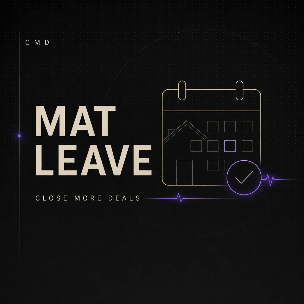 Illustrated cover artwork for "Maternity Leave & Mortgages: Get Your Clients Approved While on Mat Leave" on Close More Deals for Realtors
