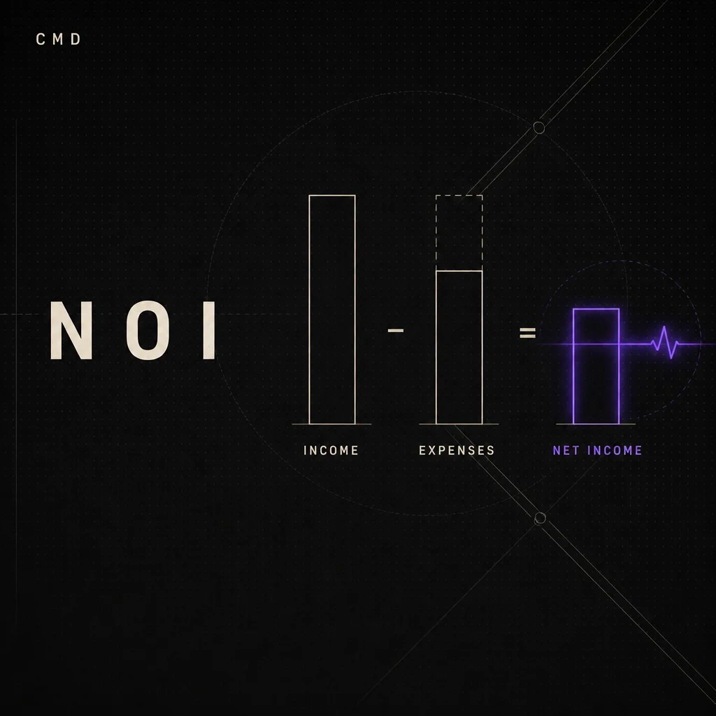 Illustrated cover artwork for "Net Operating Income (NOI) Explained: The Key Metric That Makes or Breaks Commercial Deals" on Close More Deals for Realtors
