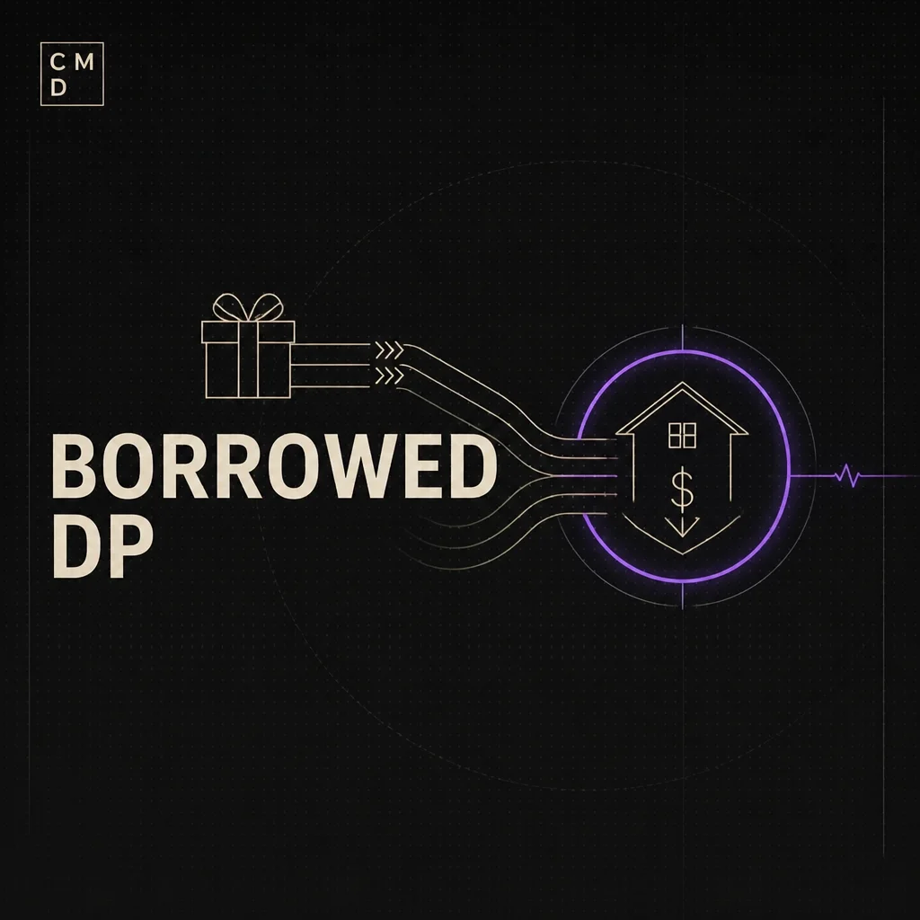 Illustrated cover artwork for "No Down Payment? No Problem: Help Clients Buy with a Borrowed Down Payment" on Close More Deals for Realtors