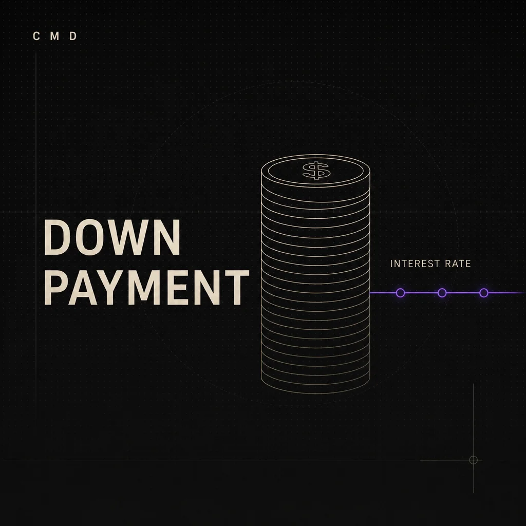 Illustrated cover artwork for "Why a Bigger Down Payment Doesn't Mean a Better Rate" on Close More Deals for Realtors